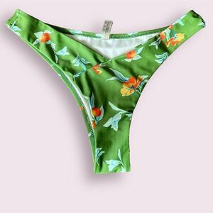 Green Floral Zaful Bikini Bottom Size Medium/6